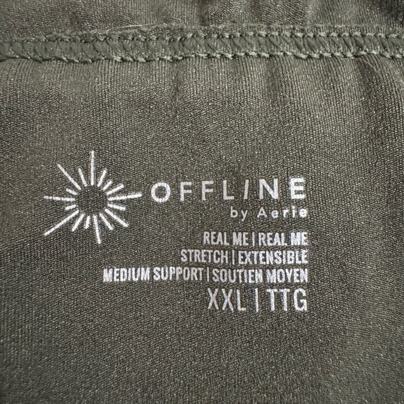 aerie OFFLINE By Real Me Strappy Back Sports Bra Olive Green Size XXL - Picture 6 of 8